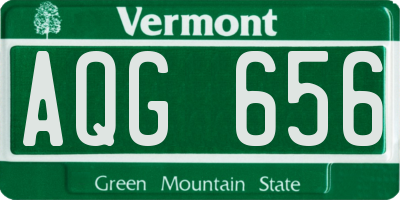 VT license plate AQG656