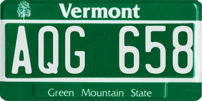 VT license plate AQG658
