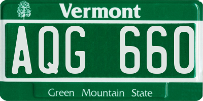 VT license plate AQG660