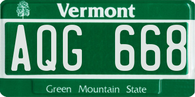 VT license plate AQG668