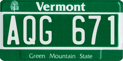 VT license plate AQG671