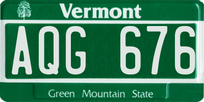 VT license plate AQG676