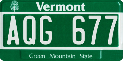 VT license plate AQG677