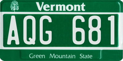 VT license plate AQG681