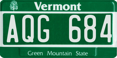 VT license plate AQG684