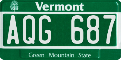 VT license plate AQG687