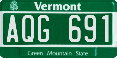 VT license plate AQG691