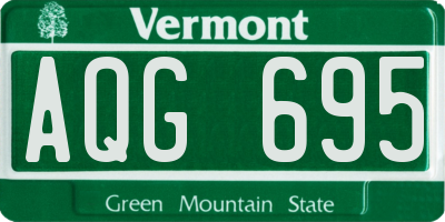VT license plate AQG695