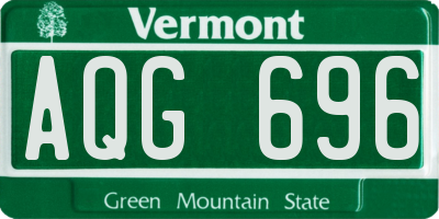 VT license plate AQG696