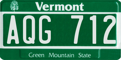 VT license plate AQG712