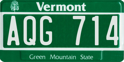 VT license plate AQG714