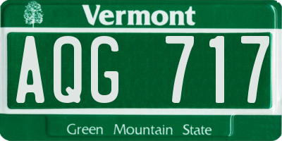 VT license plate AQG717