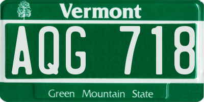 VT license plate AQG718