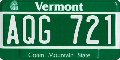 VT license plate AQG721