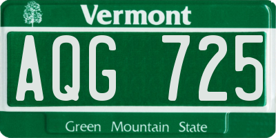 VT license plate AQG725