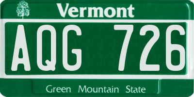 VT license plate AQG726