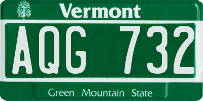 VT license plate AQG732