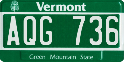 VT license plate AQG736