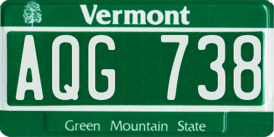 VT license plate AQG738