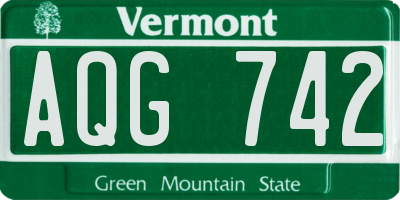 VT license plate AQG742