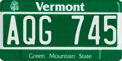 VT license plate AQG745