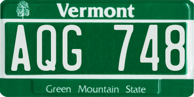 VT license plate AQG748