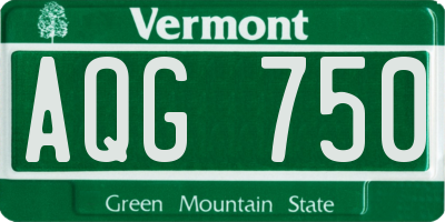 VT license plate AQG750