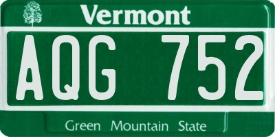 VT license plate AQG752