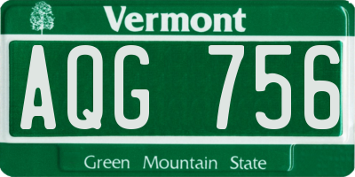 VT license plate AQG756