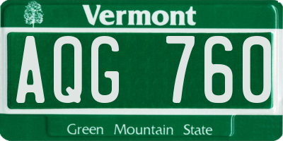 VT license plate AQG760