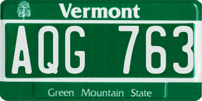 VT license plate AQG763
