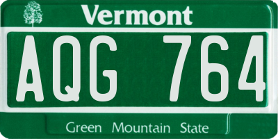 VT license plate AQG764