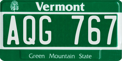 VT license plate AQG767