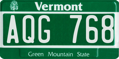 VT license plate AQG768