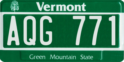 VT license plate AQG771