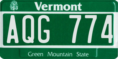 VT license plate AQG774
