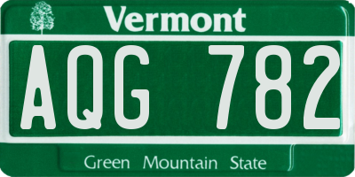 VT license plate AQG782