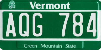 VT license plate AQG784