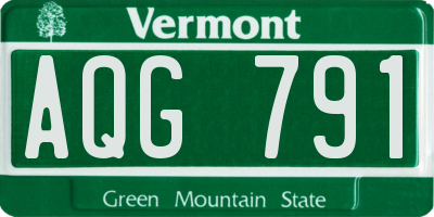 VT license plate AQG791