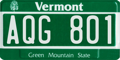 VT license plate AQG801