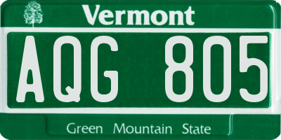 VT license plate AQG805