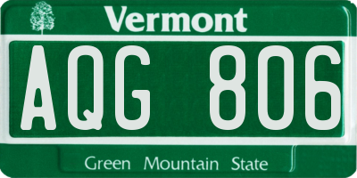 VT license plate AQG806