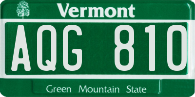VT license plate AQG810