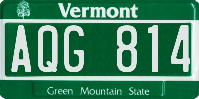 VT license plate AQG814
