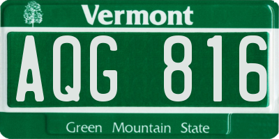 VT license plate AQG816