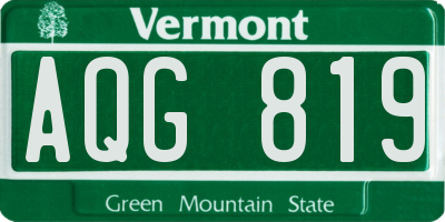VT license plate AQG819