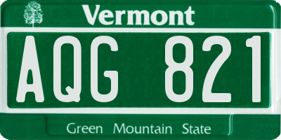 VT license plate AQG821