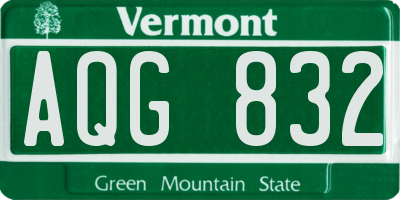 VT license plate AQG832