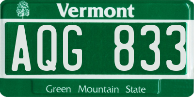 VT license plate AQG833
