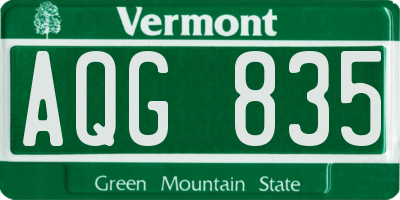 VT license plate AQG835
